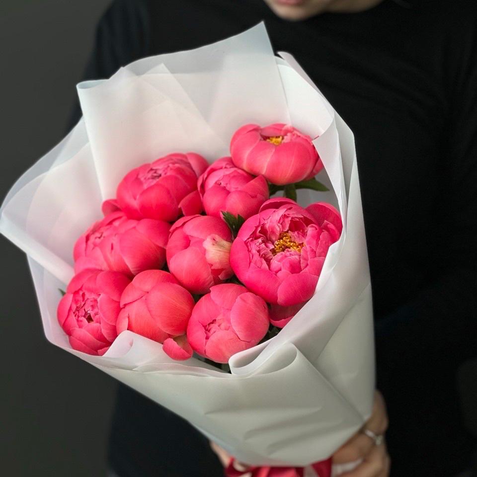 Букет с пионами 9 шт №: 24750vol